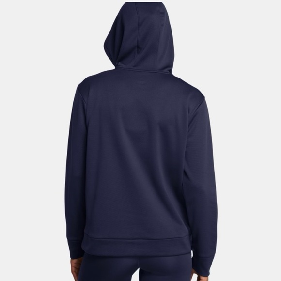 Women's Under Armour Fleece® Big Logo  navy blue Hoodie size small EUC - Picture 2 of 10